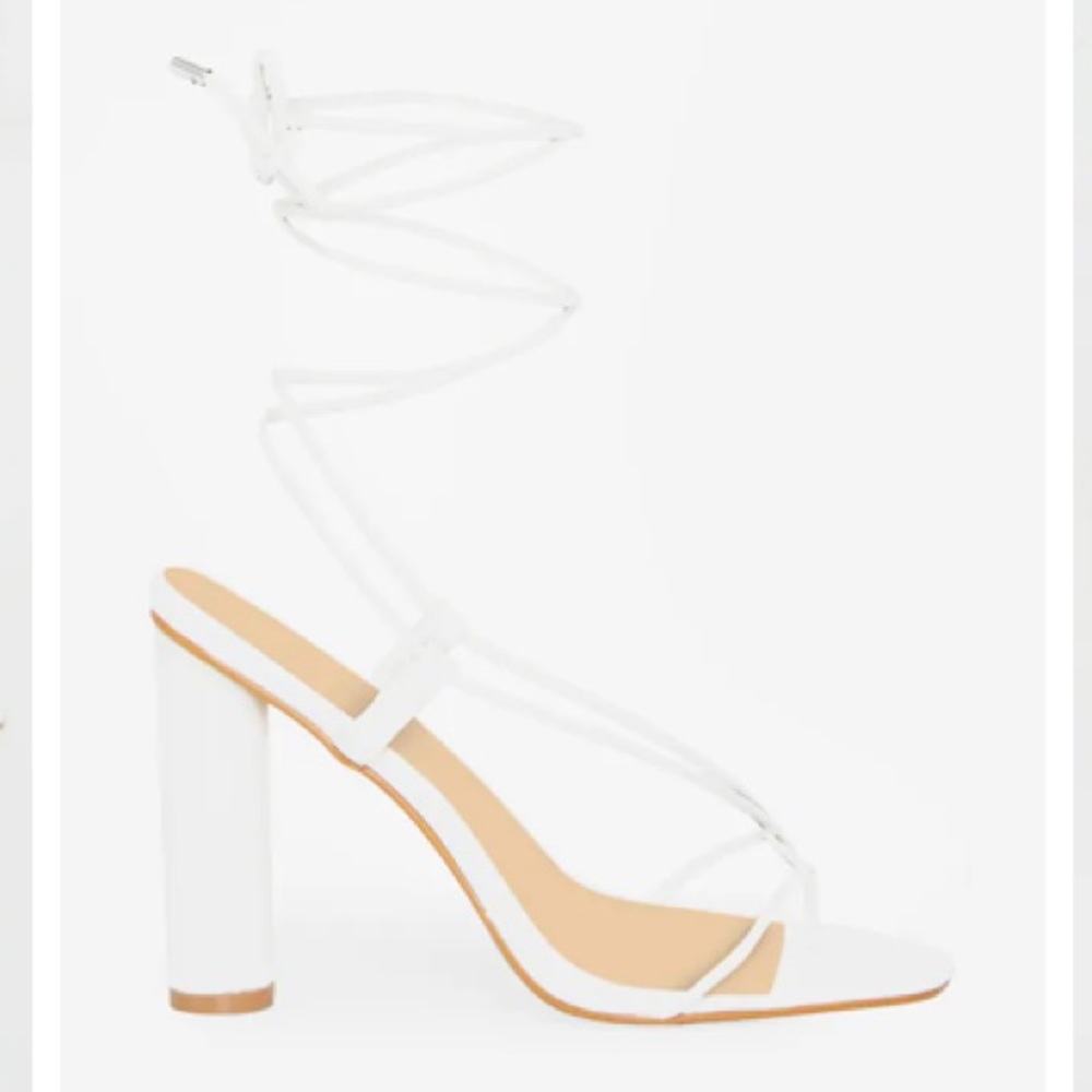 White strappy heels new with tags